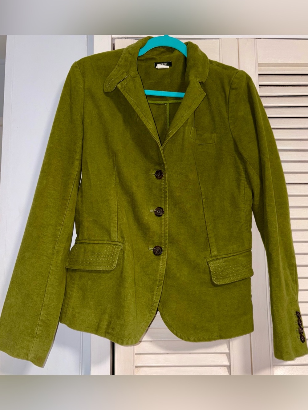 J. Crew Olive Green Velvet Blazer